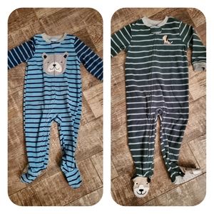 Carter's toddler boys fleece footie pj's 24M
